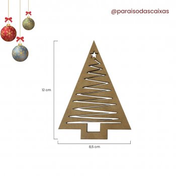 Aplique Arvore De Natal Riscada 12cm