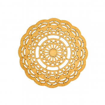 Mandala Ondulada Flor Riscada 30 Cm