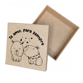 CAIXA 15 X 15 X 5 CAPIVARINHAS CASAL - TE AMO PRA SEMPRE