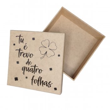 CAIXA 15 X 15 X 5 TU E TREVO DE QUATRO FOLHAS
