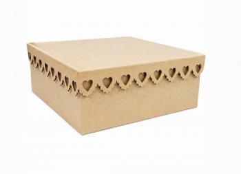 CAIXA 29X 29 X 8 BORDA CORACAO RENDADO