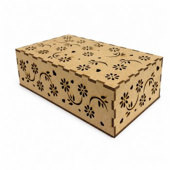 CAIXA LASER FLOR CORAÇÃO 18 X 10 X 6