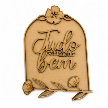 PLACA COM FUNDO TUDO VAI FICAR BEM 10 X 15