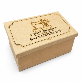 CAIXA DE COSTURA FEITO COM AMOR 25 X 15 X 10