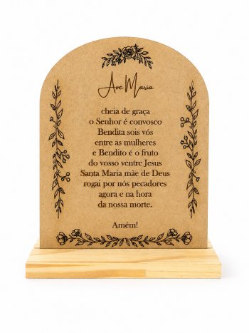 AVE MARIA ROSAS NA BASE DE PINUS 18,5 X 15
