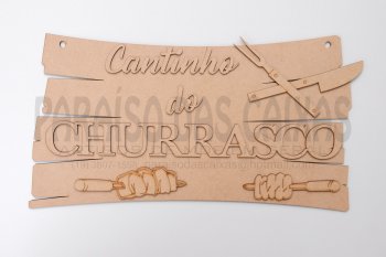 Placa Cantinho Do Churrasco 25x45